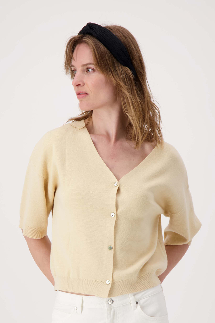 hairband with button | black