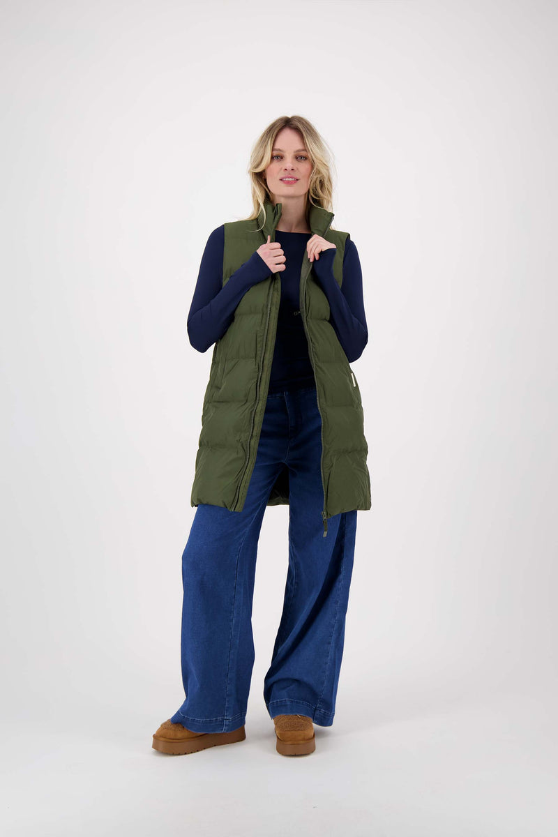 long bodywarmer | dark green