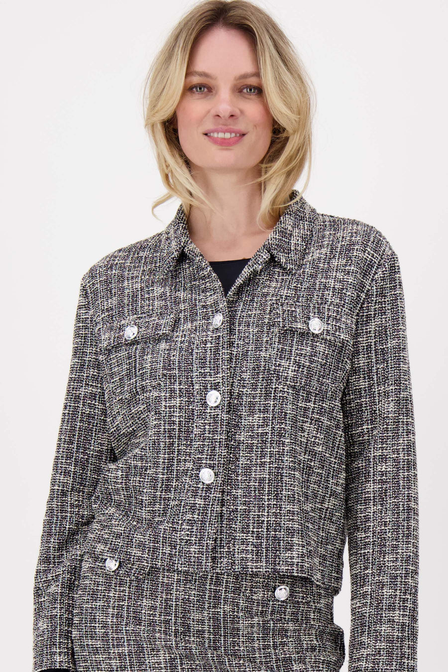 jacket made of tweed fabric | mid-gray