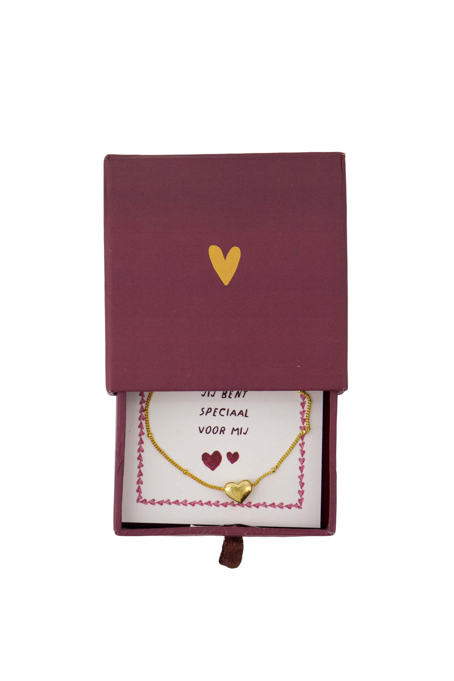 bracelet heart in sliding box special red | red