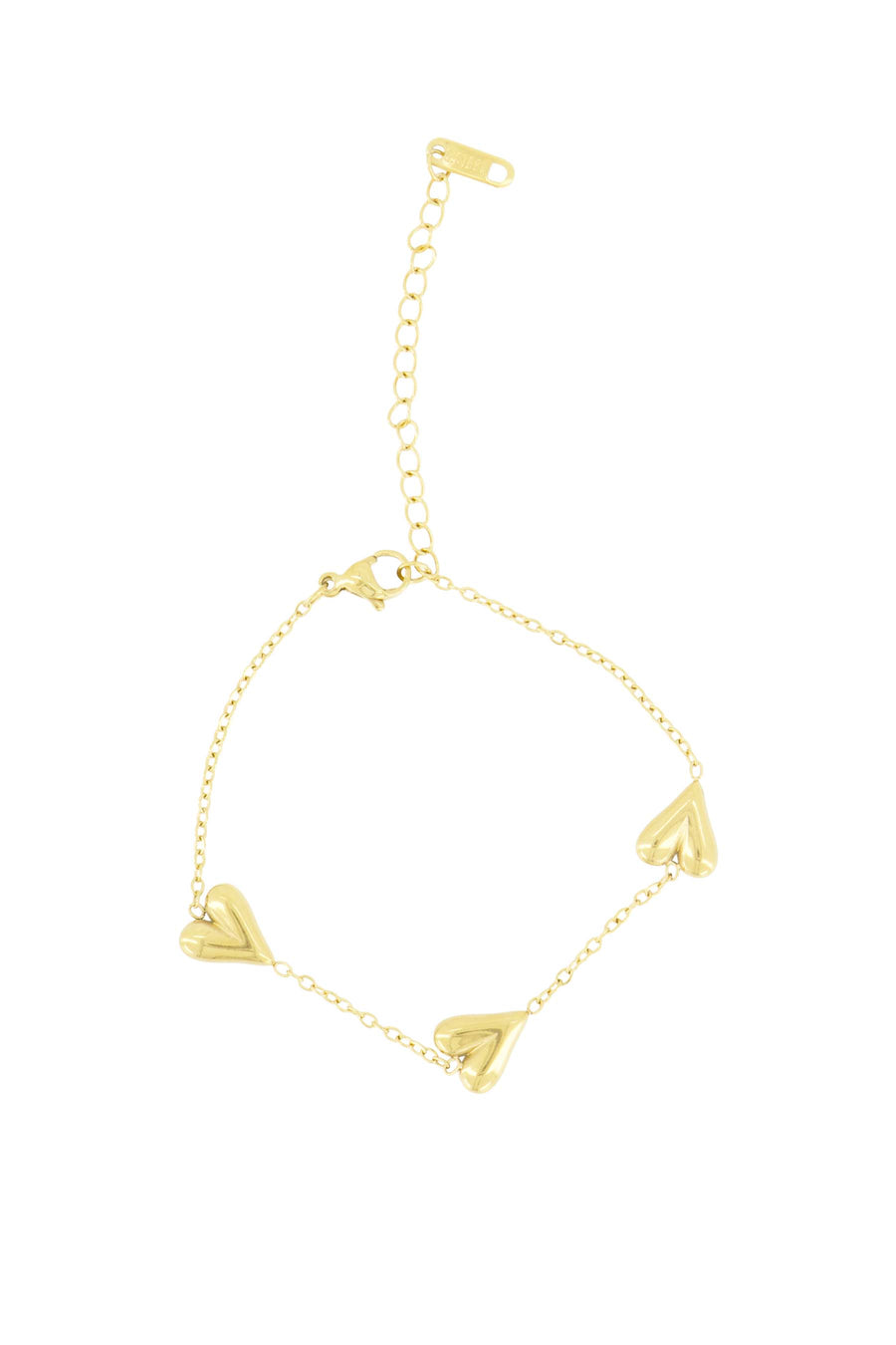 bracelet with 3 hearts gold | gold