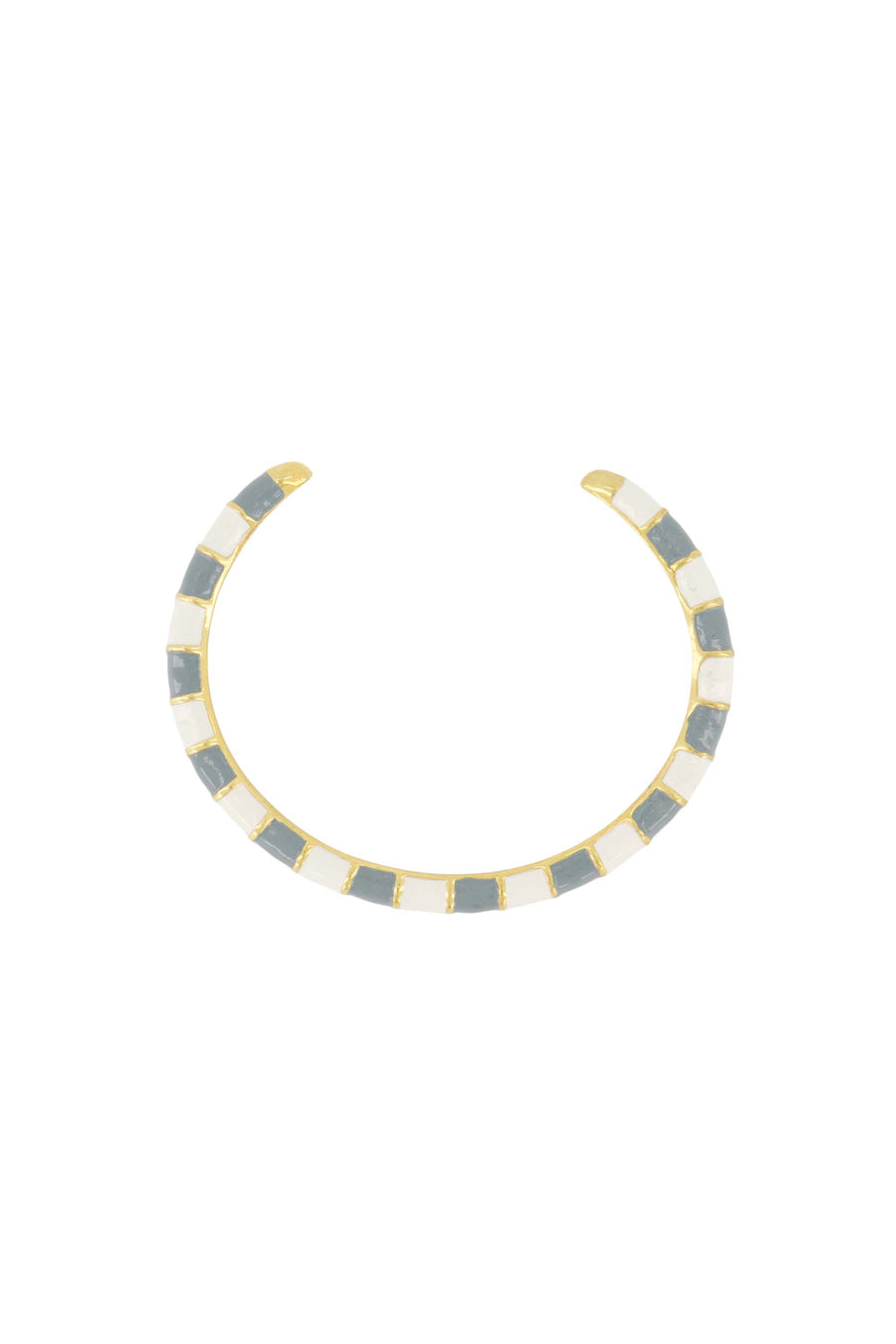 bracelet bangle stripe | gray blue / gold
