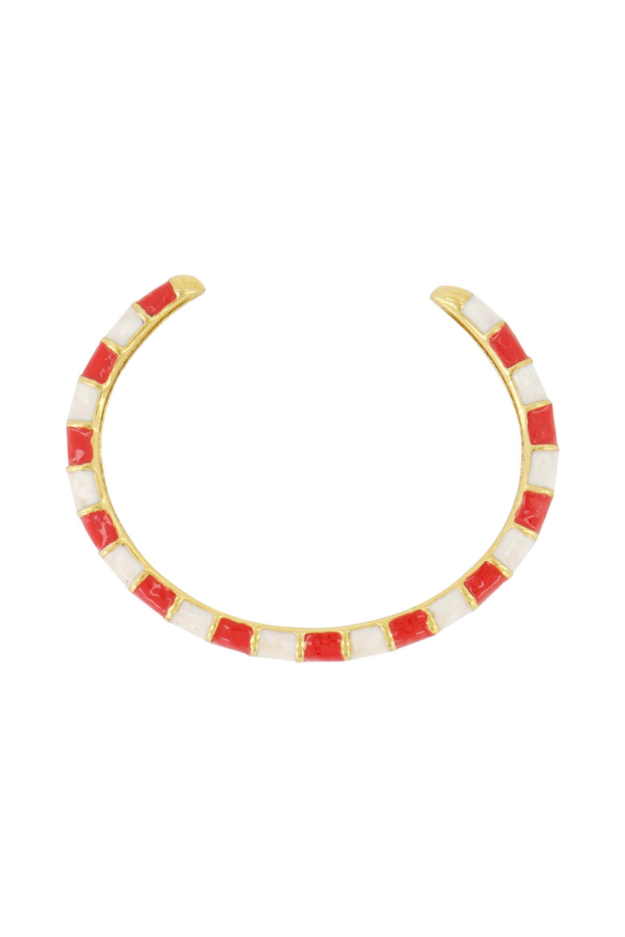 bracelet bangle stripe | white / red
