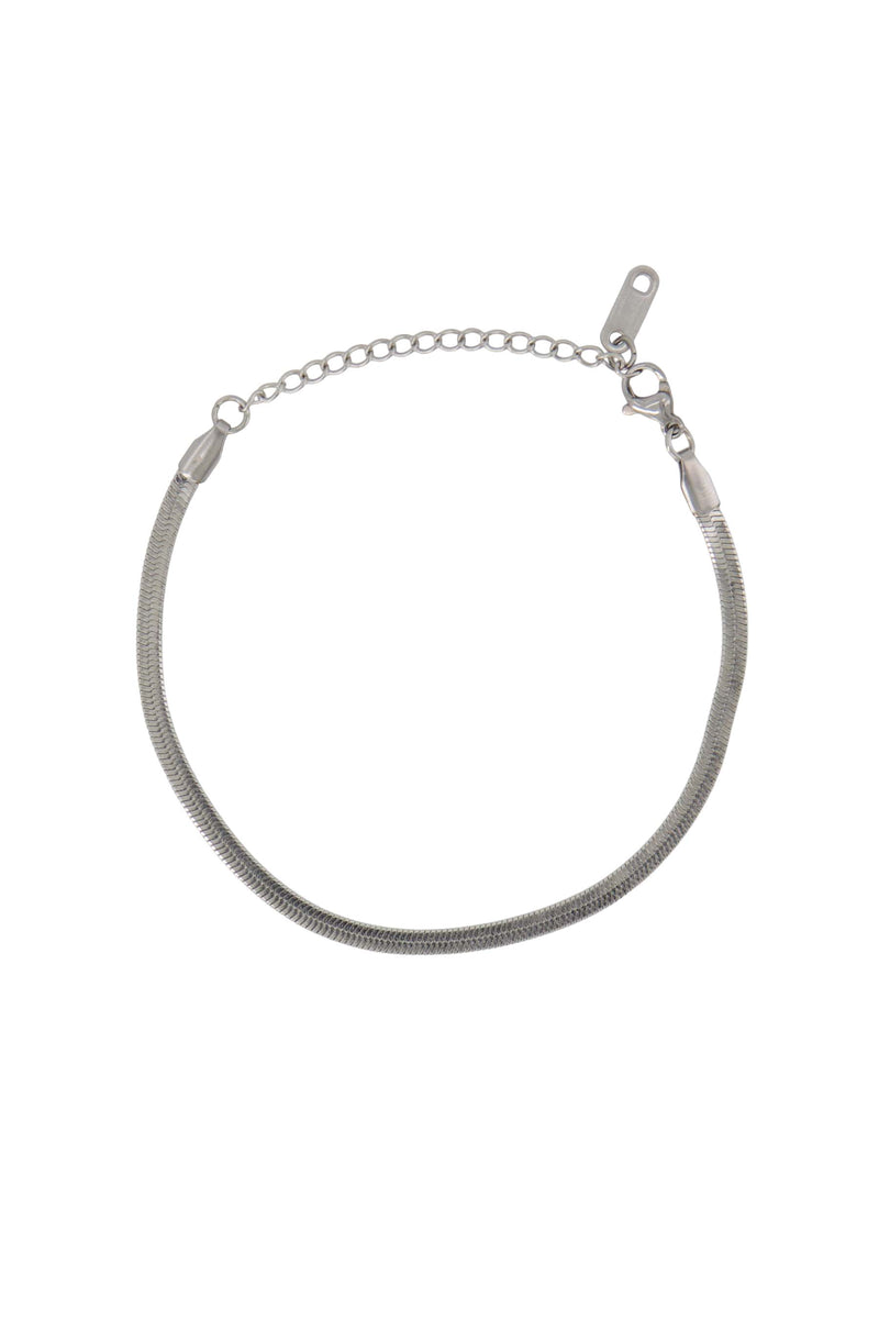 flat bracelet with herringbone structure | silver