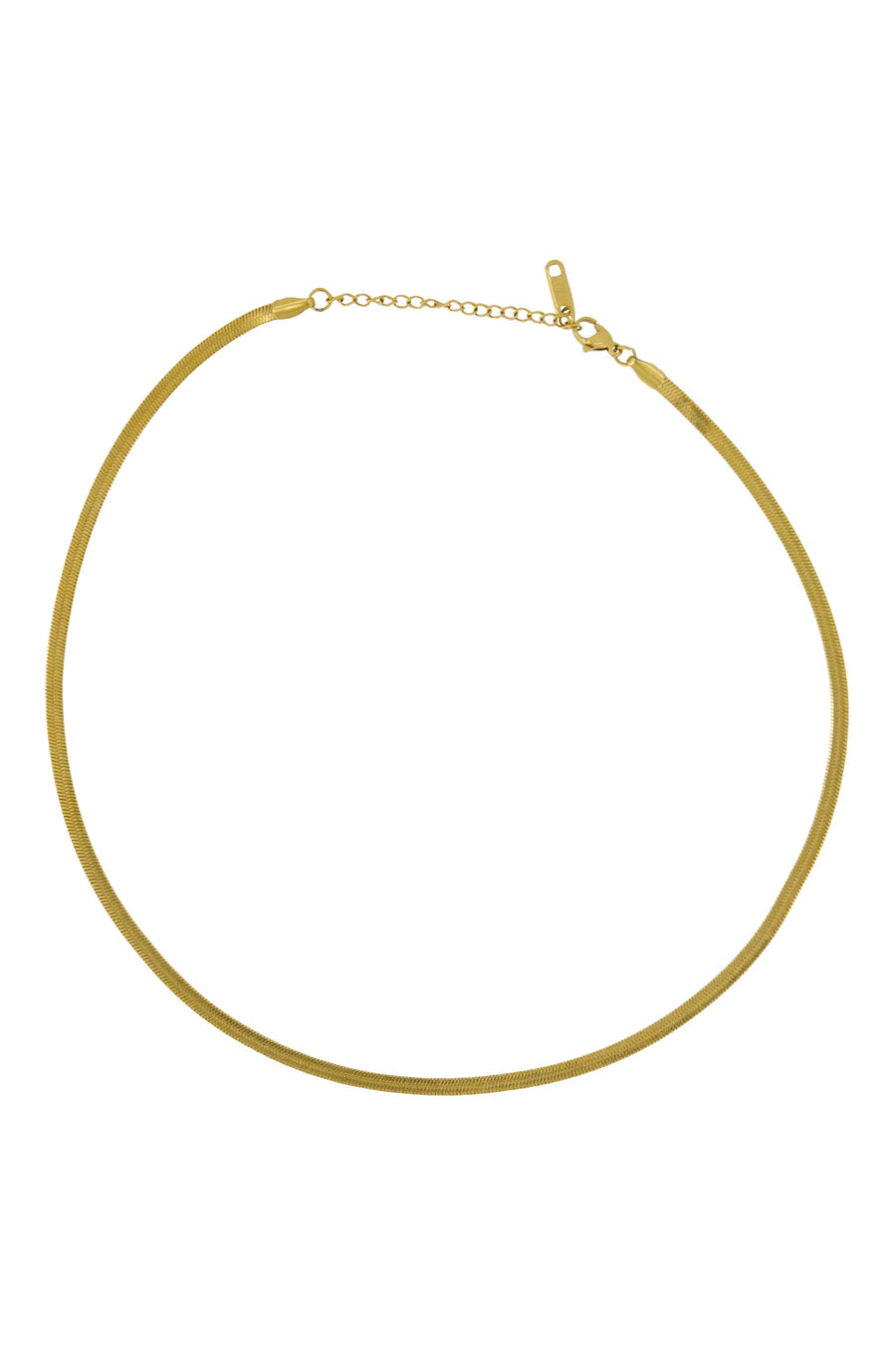 flat necklace with herringbone texture | gold