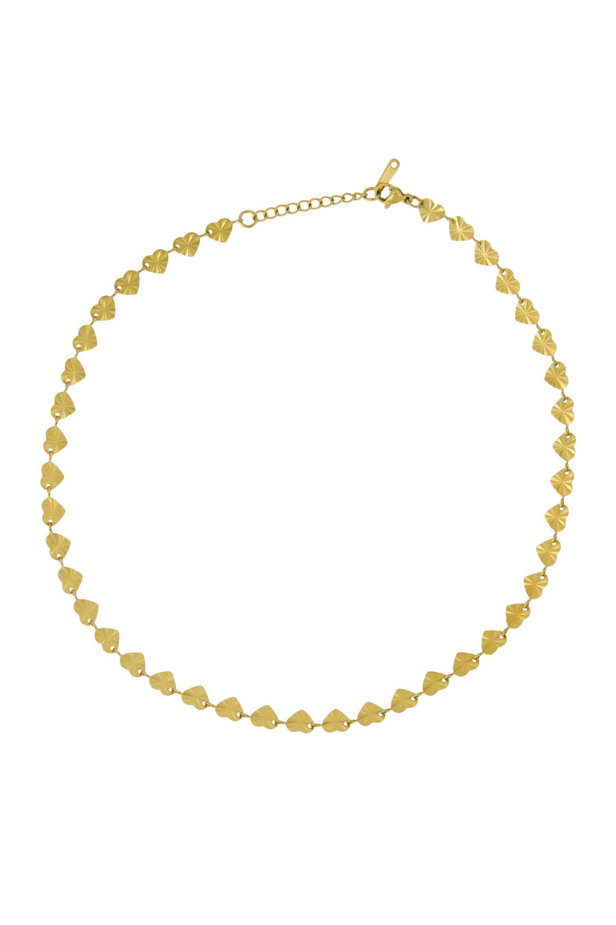 necklace with textured hearts | gold