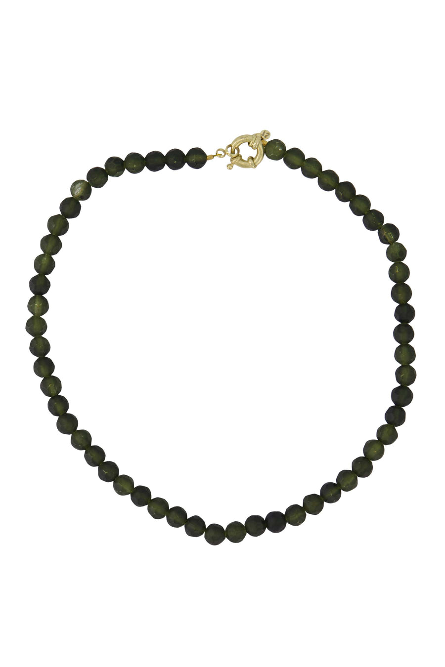 beaded necklace | moss green