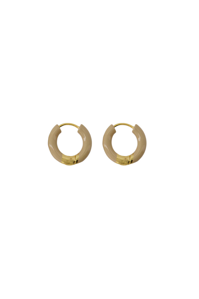 ring earrings beige/ gold | gold