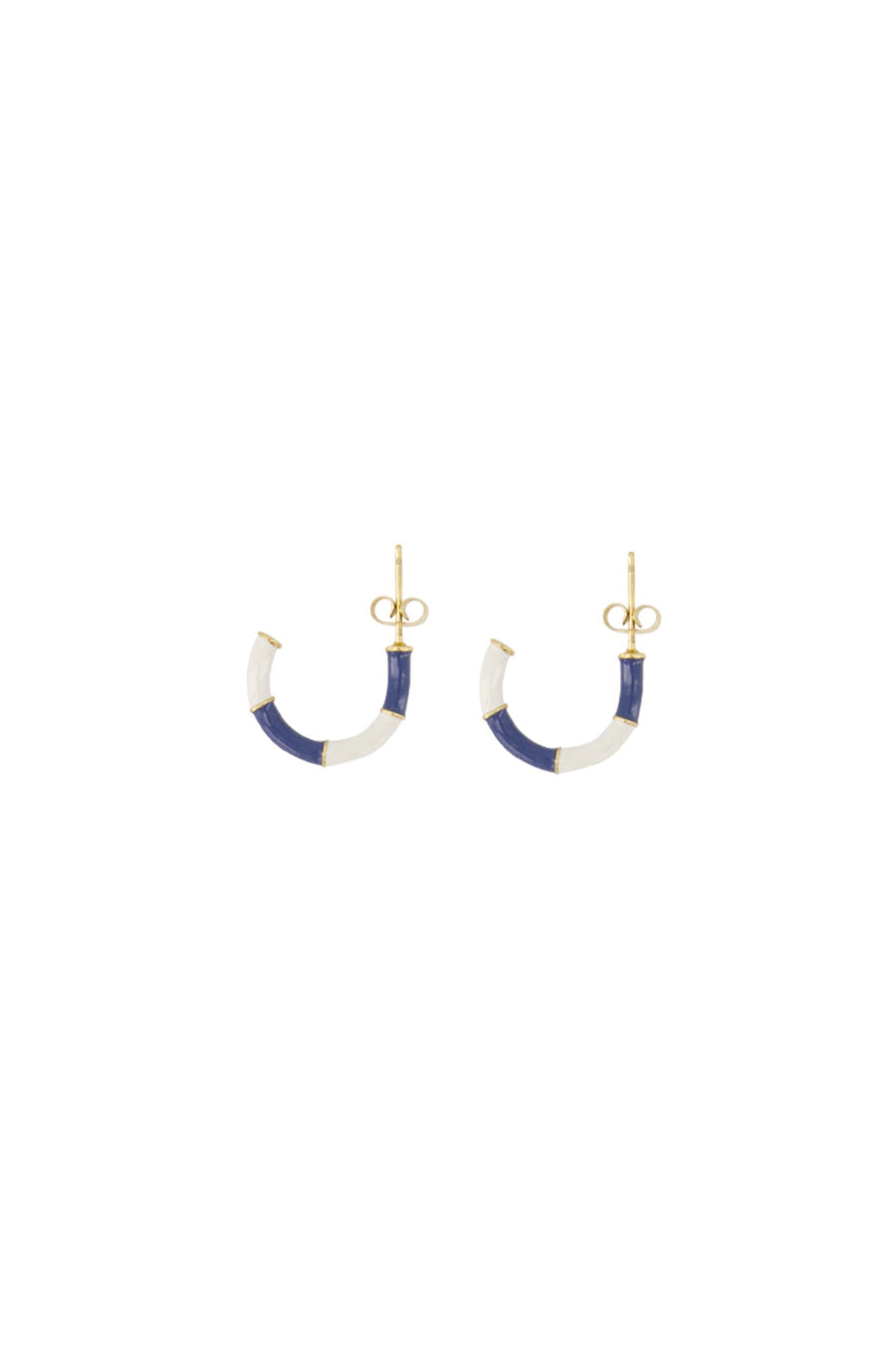 earrings with stripe | white / gray-blue