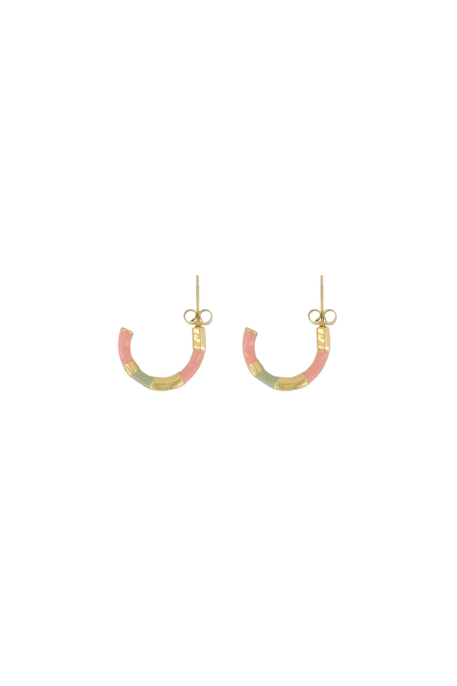 earrings with stripe | salmon / gold