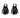 bead string earrings | black