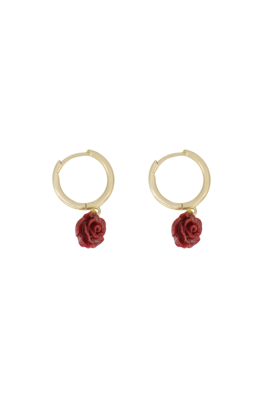 earrings with rose | classy red / gold