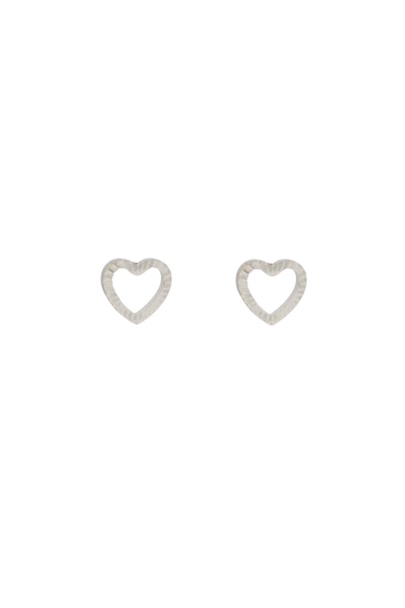 textured heart earrings | silver