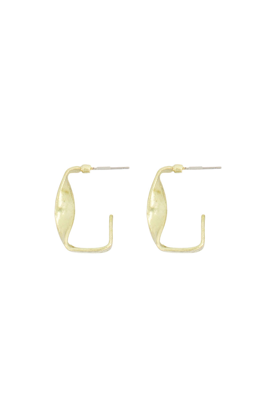 twisted square earrings | gold