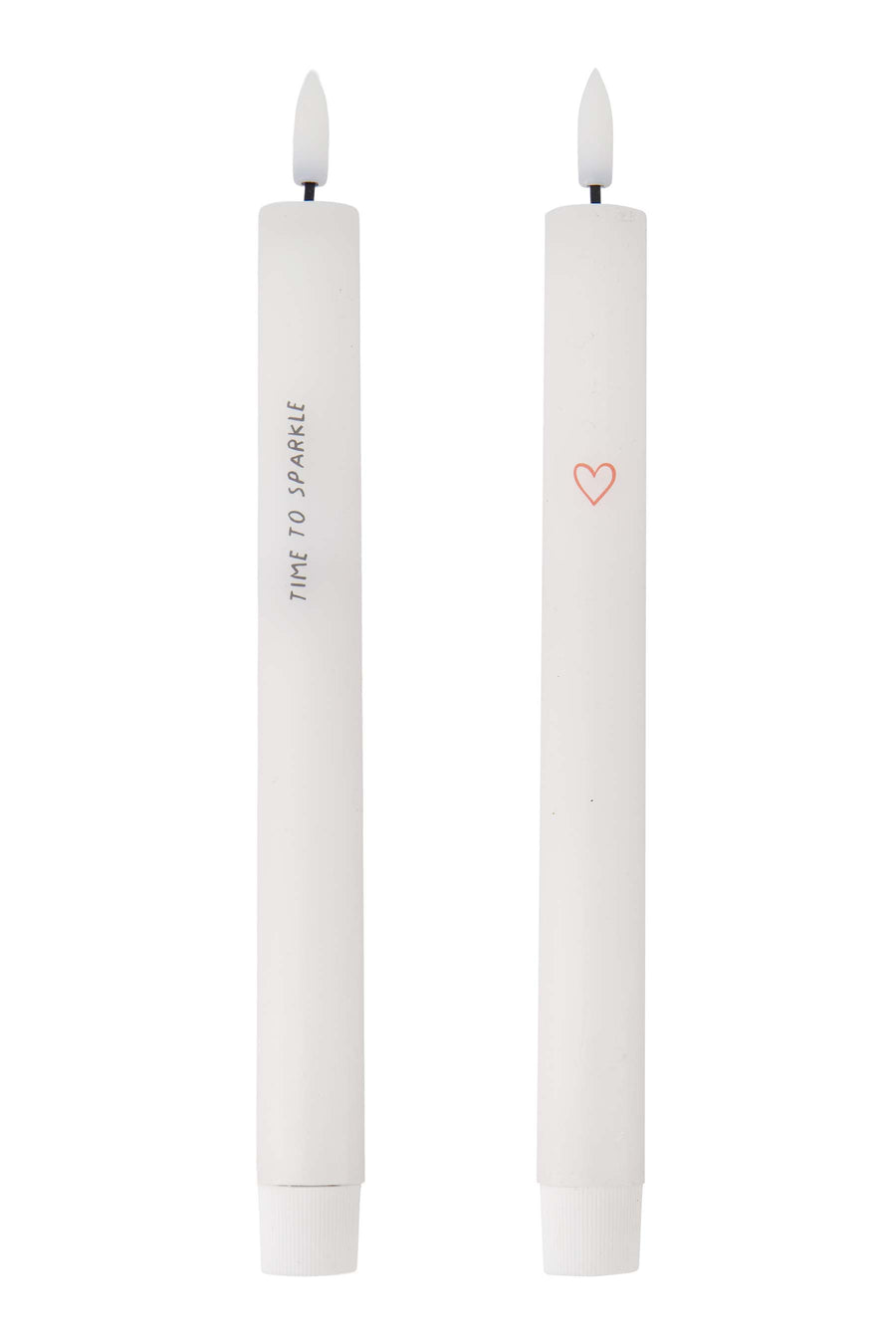 set of 2 led candles time to sparkle white | white