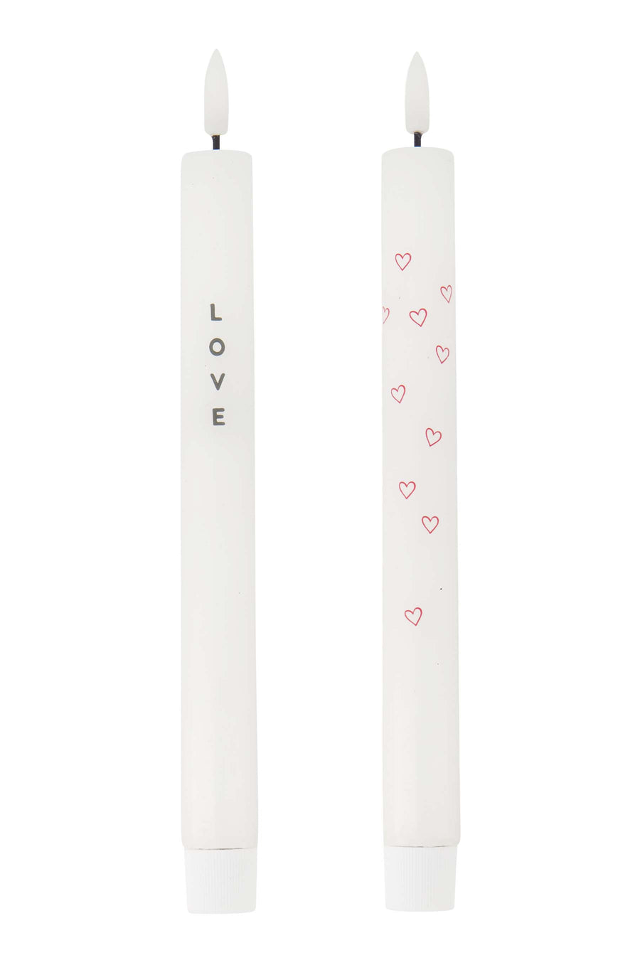 set of 2 led candles love white/green/red | white/green/red