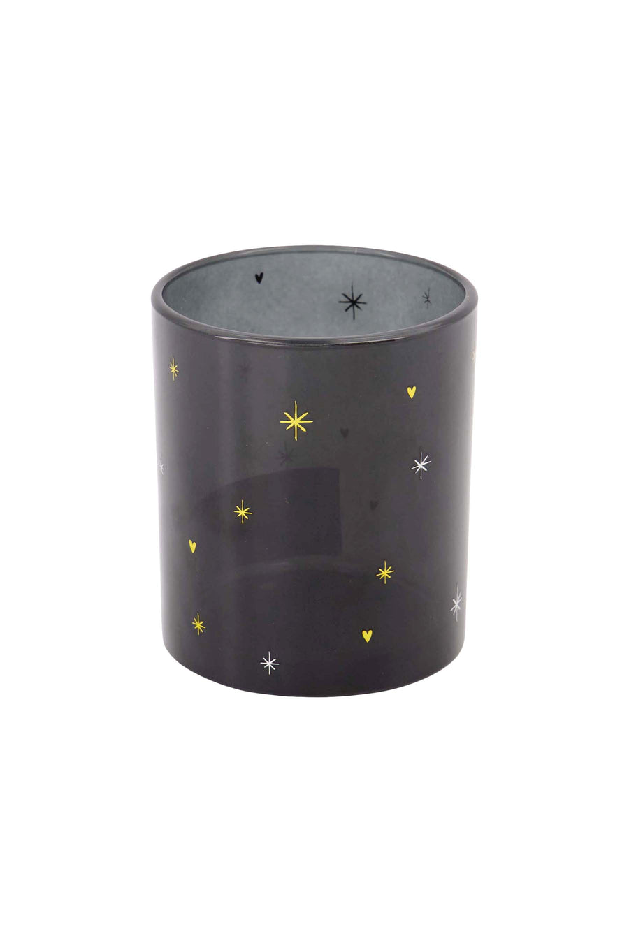 tea light holder glass stars black/gold | black/gold