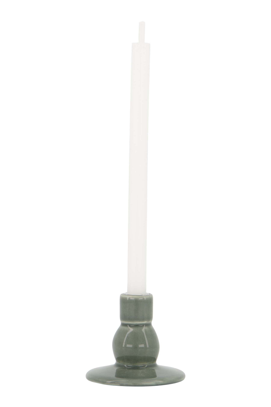 candlestick ceramic convex | dark green