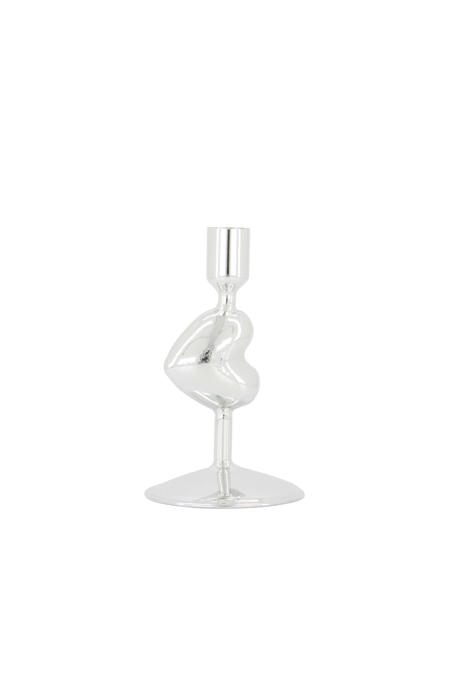 candlestick glass heart silver | silver