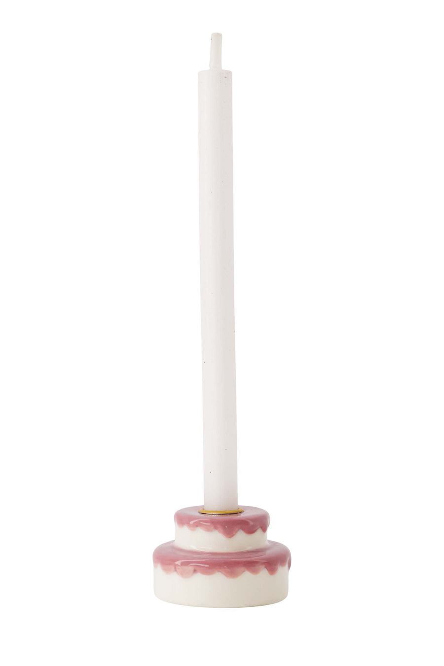 candlestick ceramic cake white/pink | white/pink
