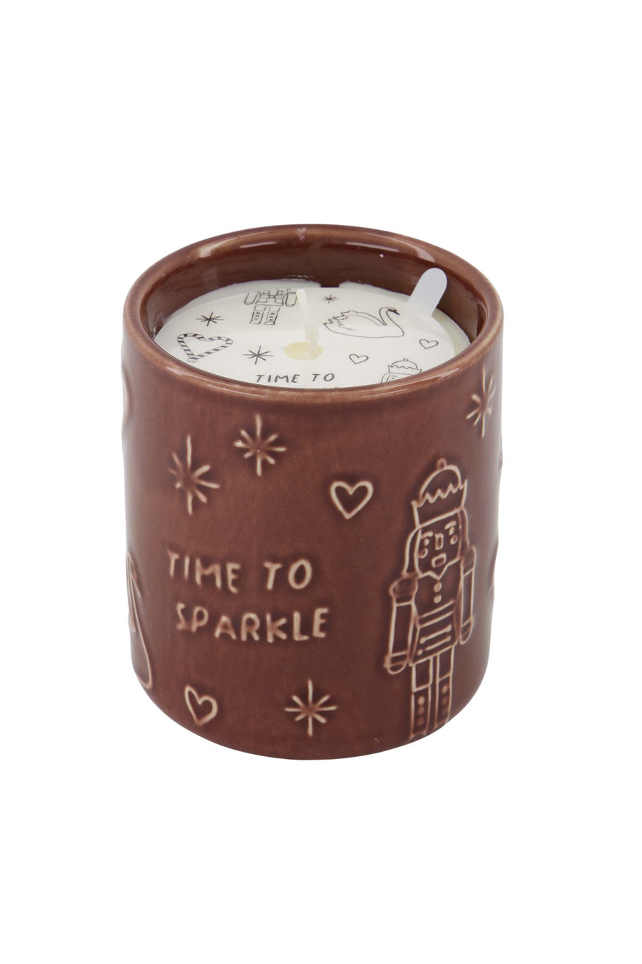 scented ceramic candle time to sparkle | dark red
