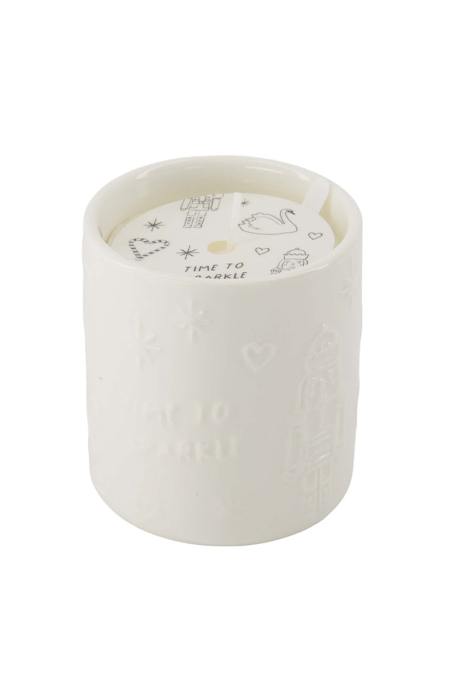 scented candle ceramic time to sparkle | white