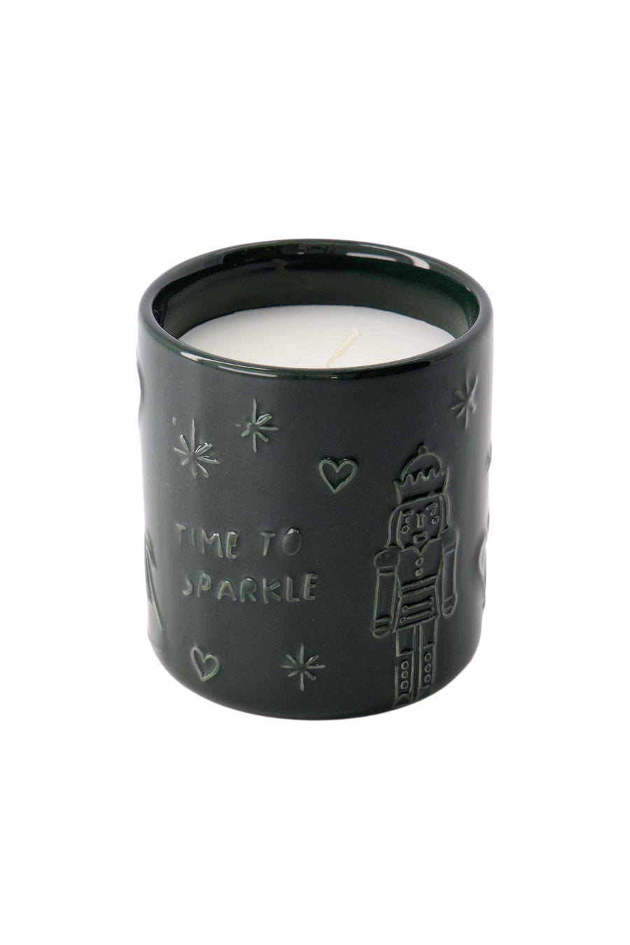scented ceramic candle time to sparkle | dark green