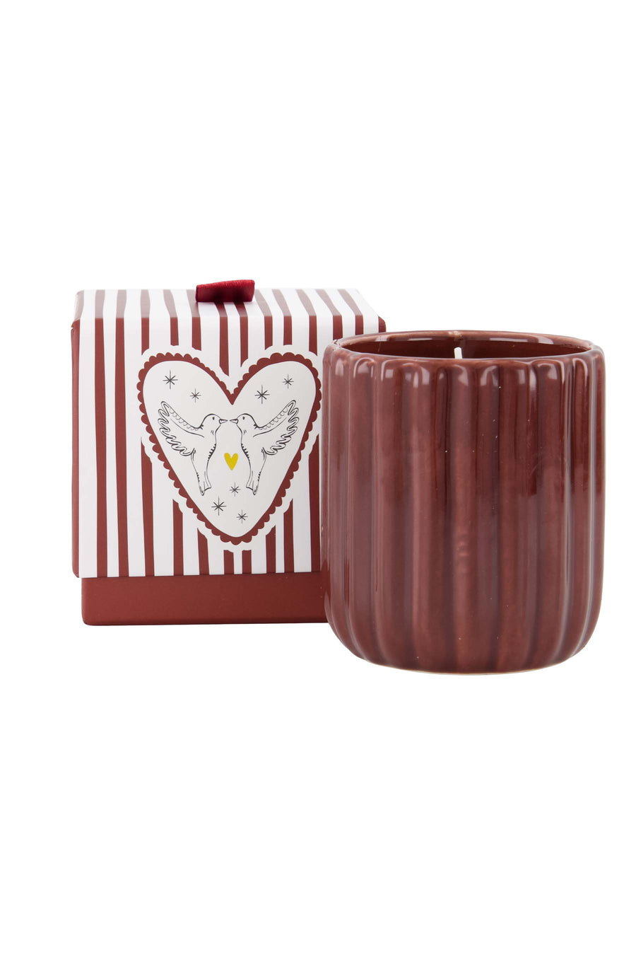 scented candle ceramic in box heart red | red