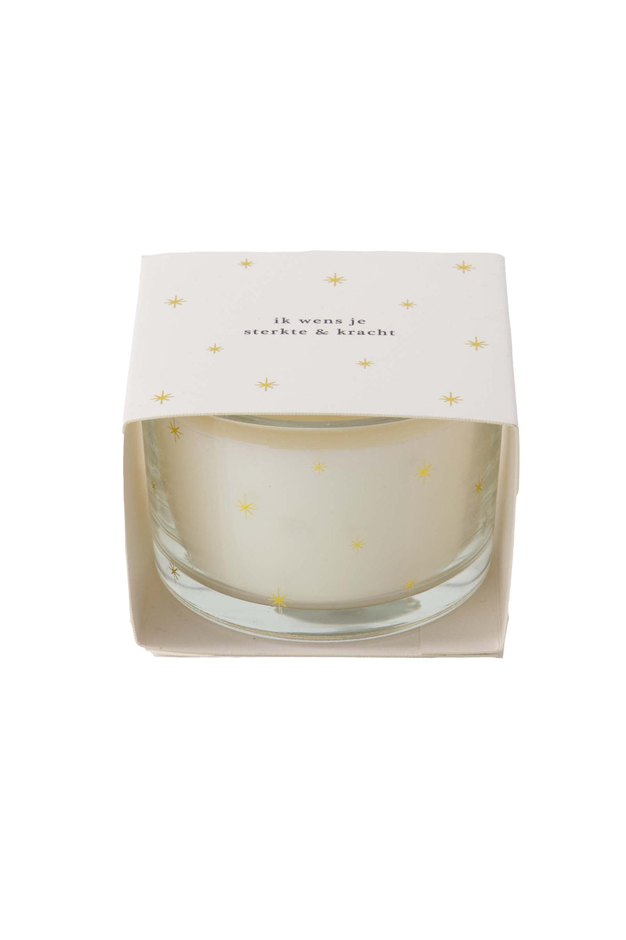 scented candle in wrapper love & strength white/gold | white/gold