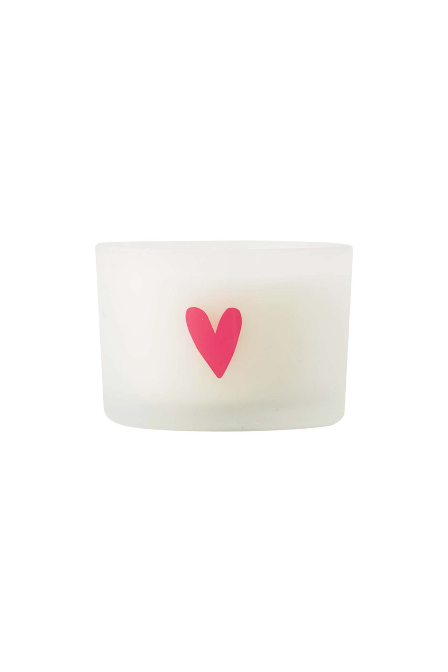 scented candle glass heart white/pink | white/pink