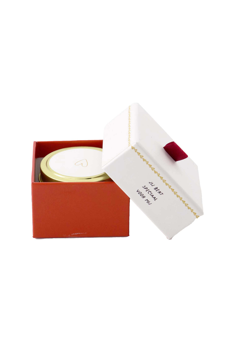 scented candle tin in box special white/red | white/red