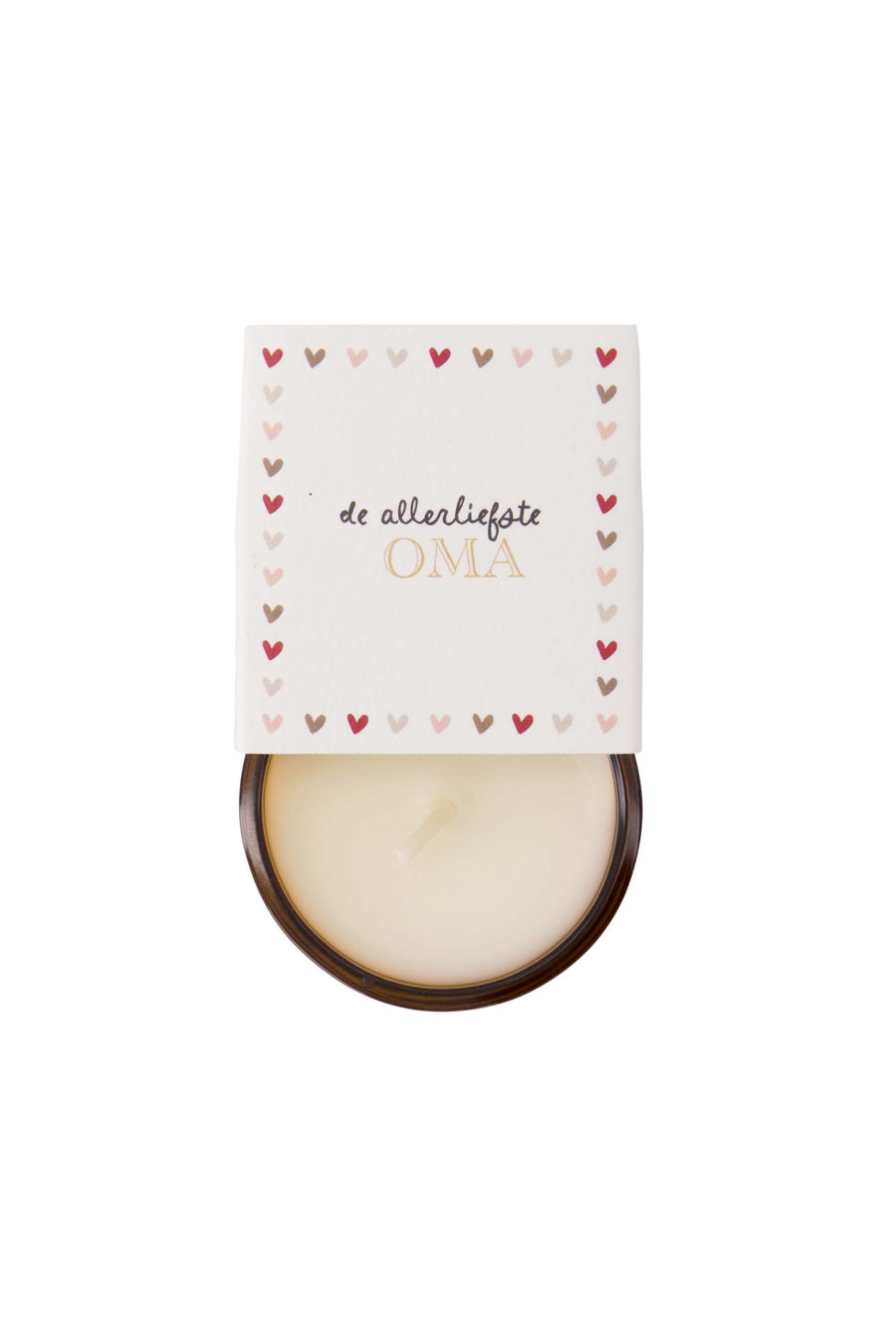 geurkaarsje in wikkel de allerliefste oma | oker / wit