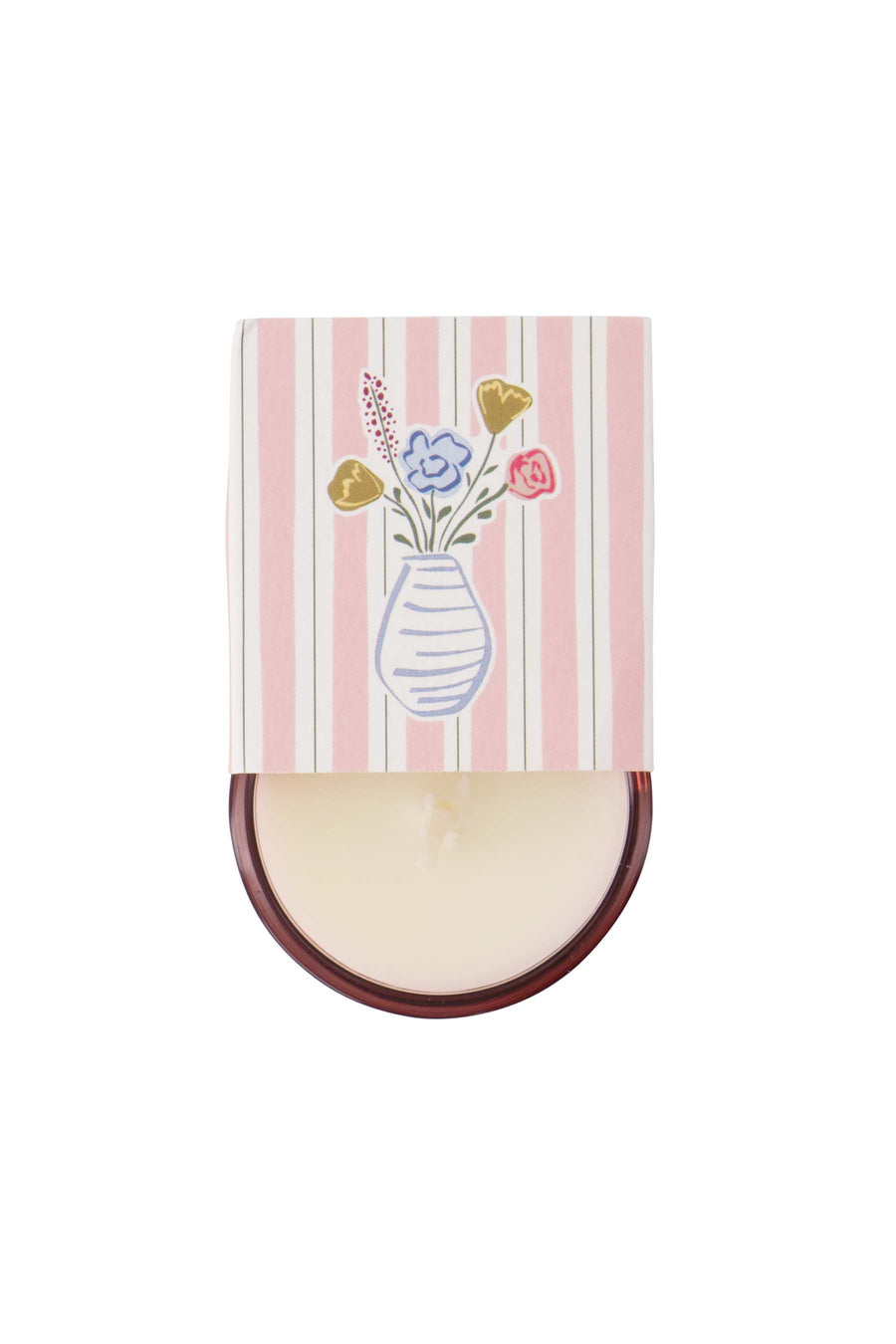 geurkaarsje in wikkel merci beaucoup | lichtroze / wit