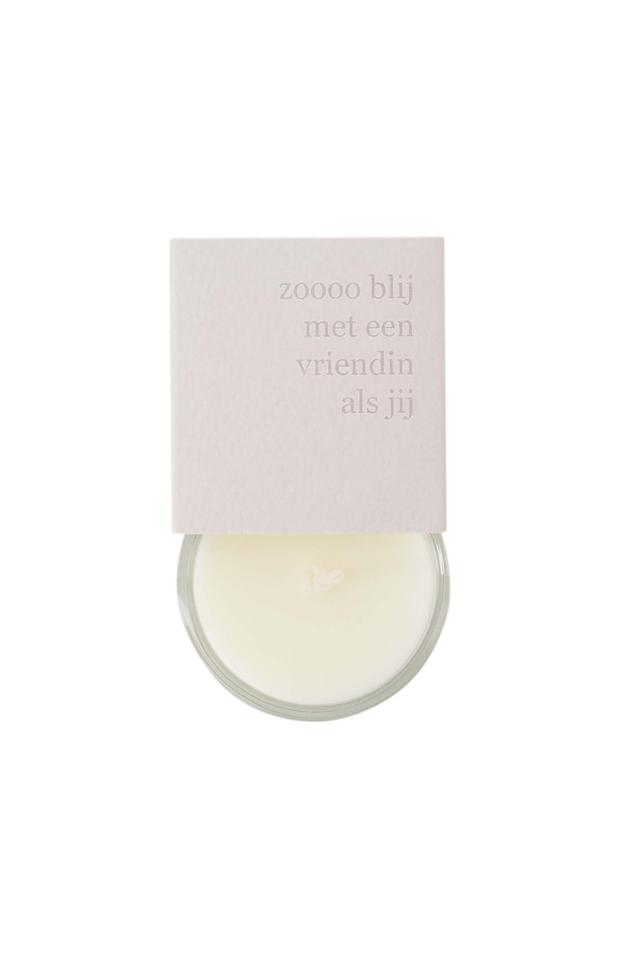 geurkaarsje in wikkel vriendin | zand / lila