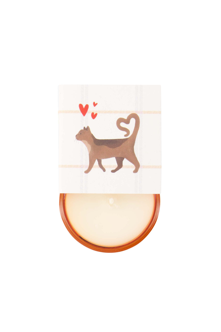 geurkaarsje in wikkel I meow you | oranje / wit / bruin