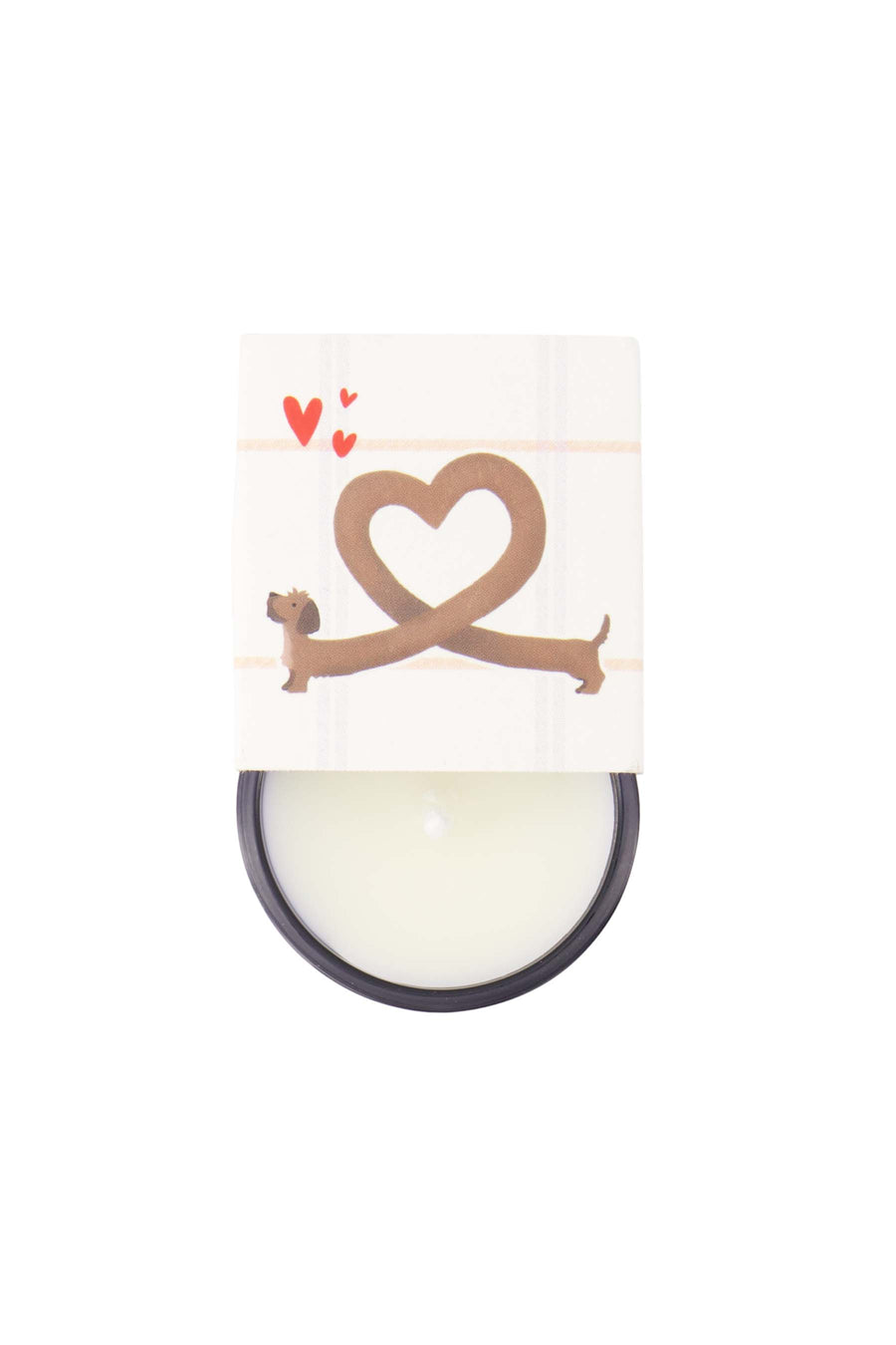 geurkaarsje in wikkel I woof you | lila / wit / bruin