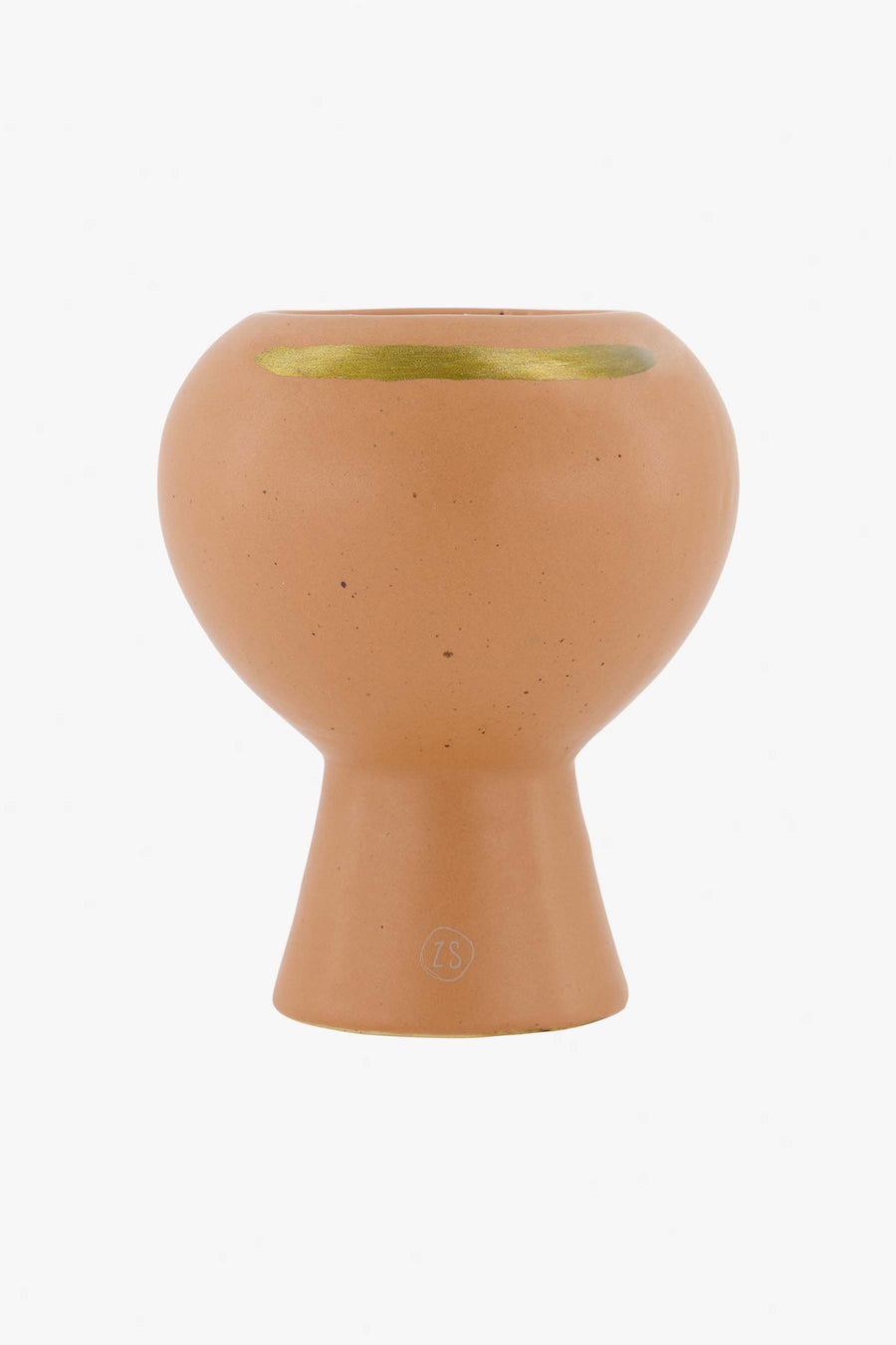 ceramic scented candle with gold stripe | powder pink