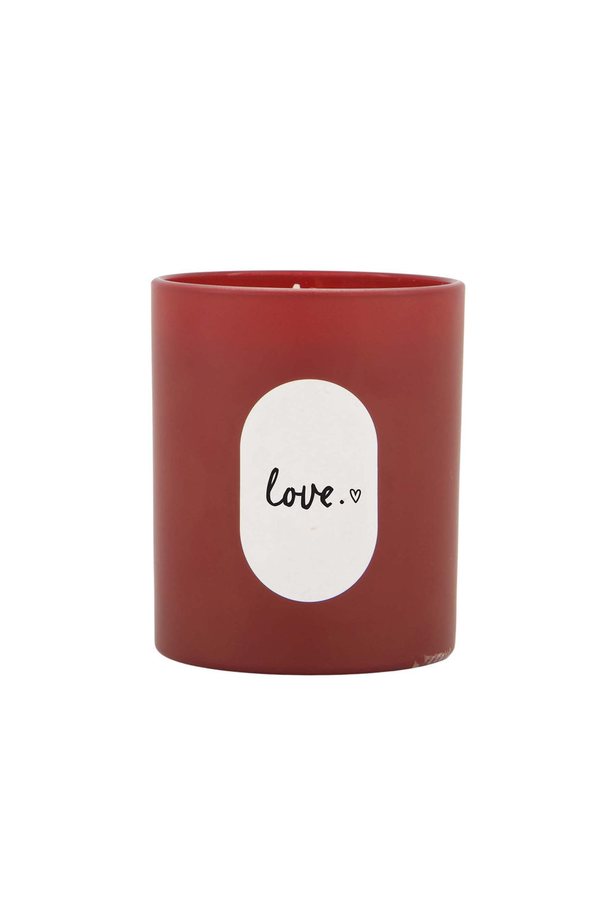 scented candle glass love red | red