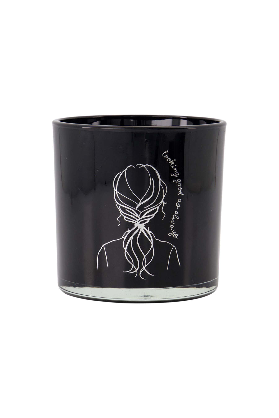 scented candle glass woman | black