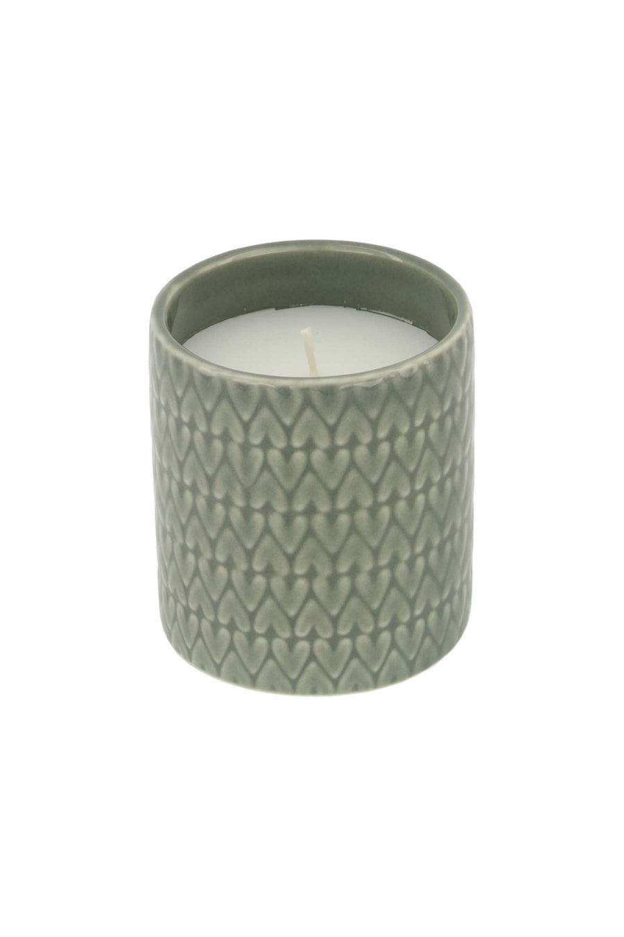 scented candle ceramic hearts | dark green