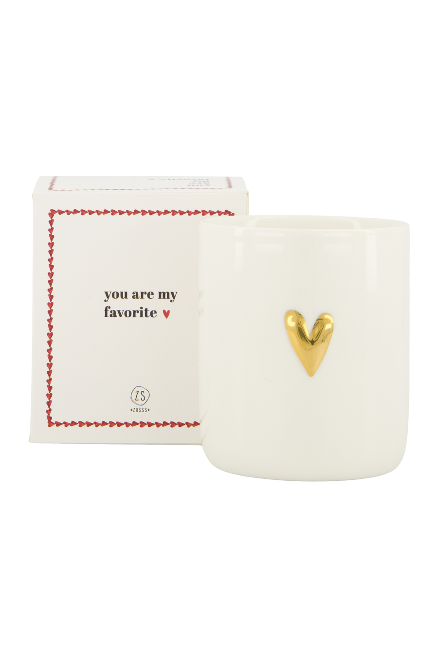 scented candle ceramic in box favorite white/red | white/red