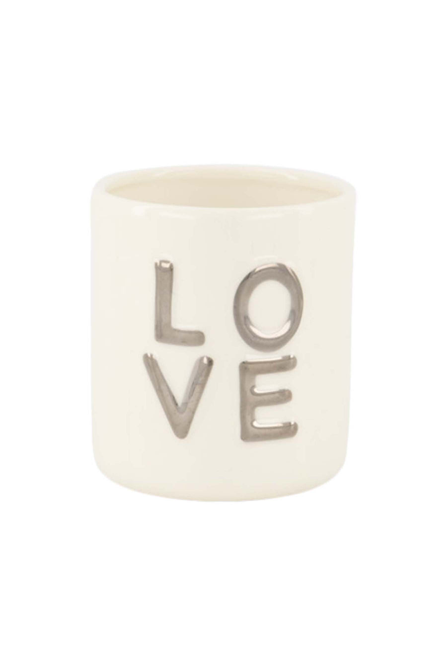scented candle ceramic love white/silver | white/silver