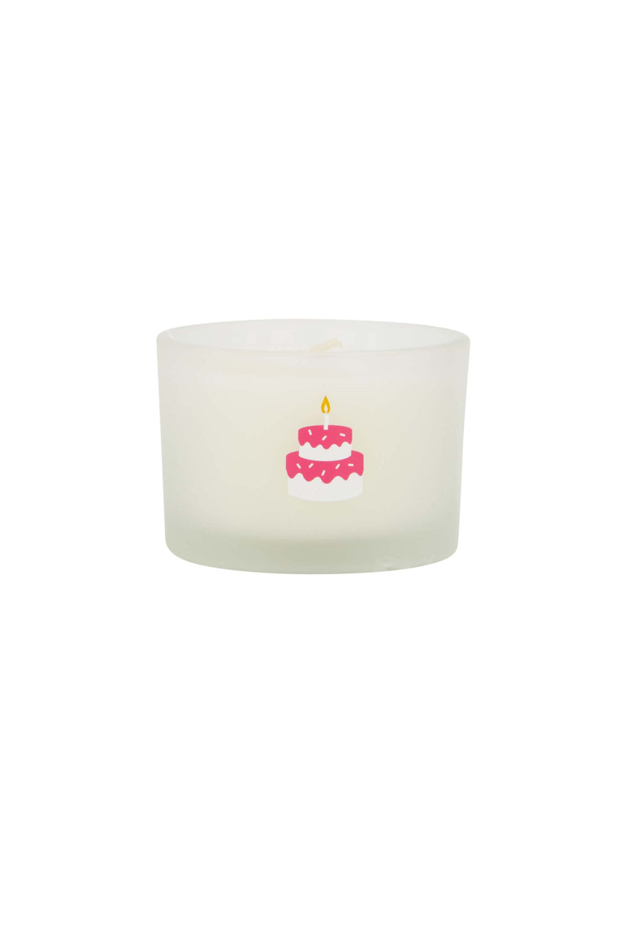 scented candle glass cake white/pink | white/pink