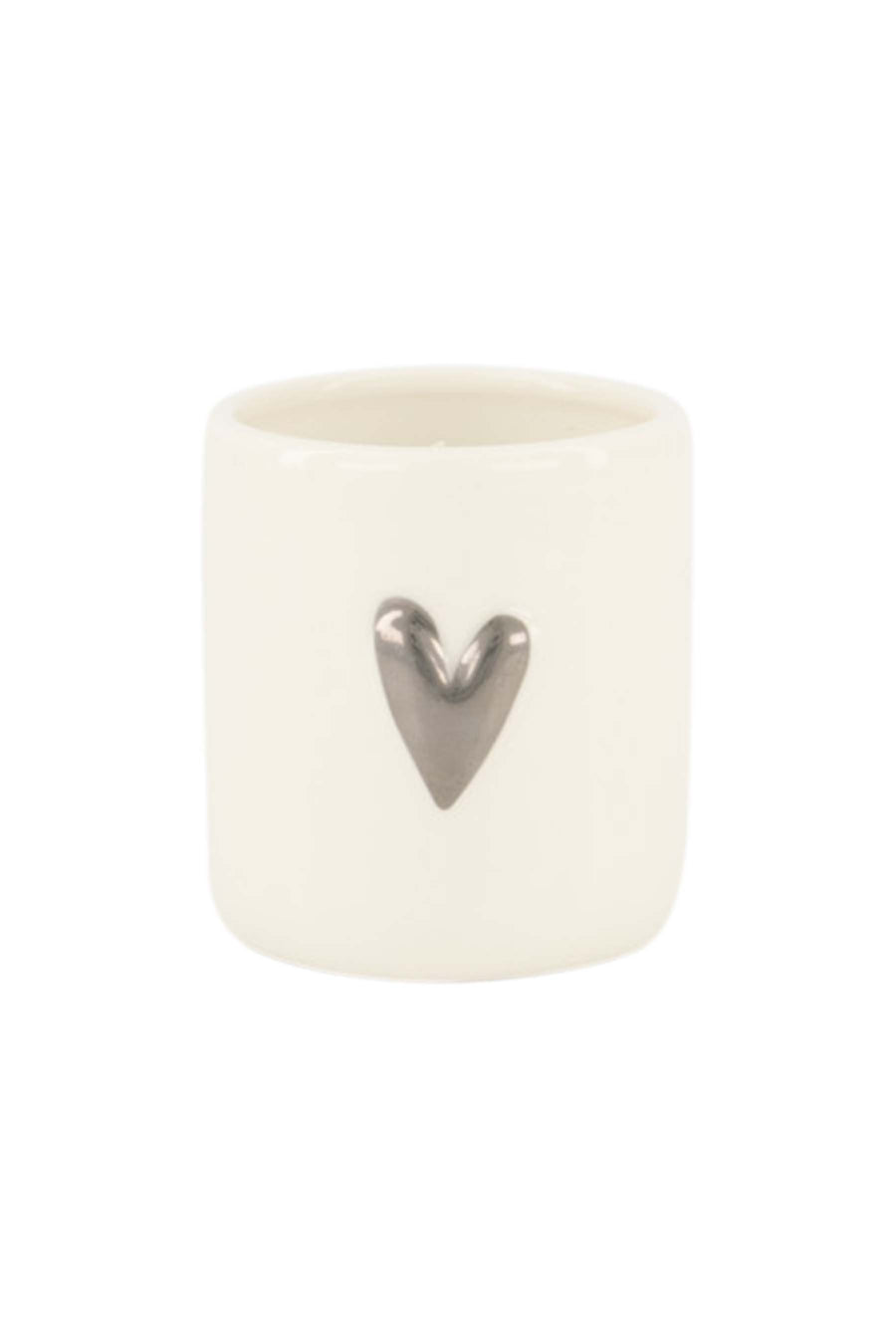 scented candle ceramic heart white/silver | white/silver