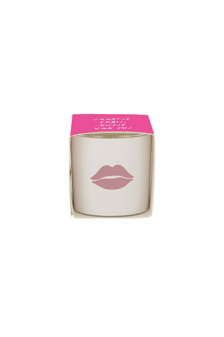 scented candle in wrapper kiss white/pink | white/pink