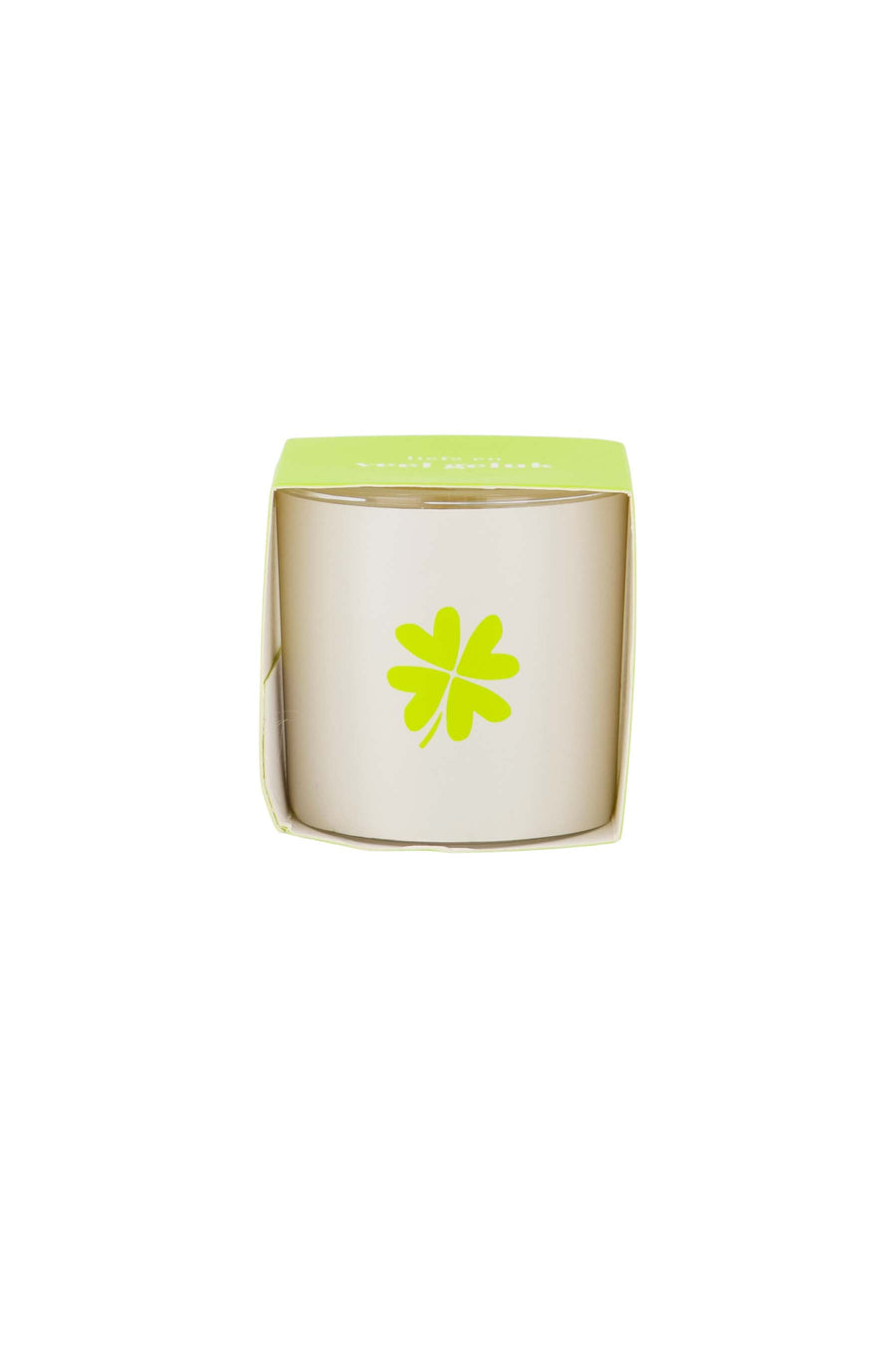 scented candle in wrapper clover white/green | white/green