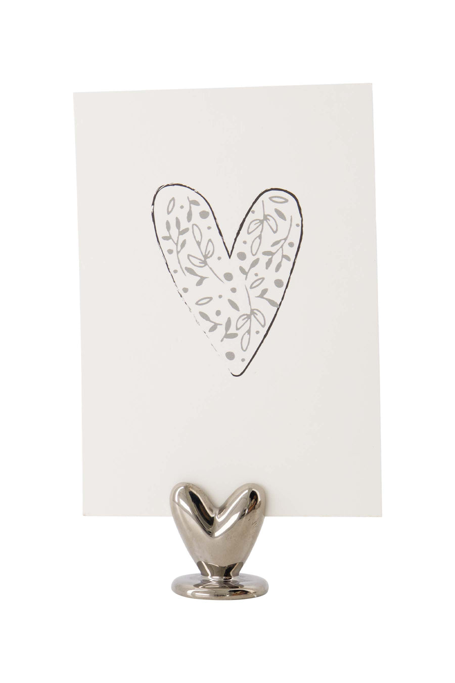 kaartenstandaard keramiek hartje zilver | zilver