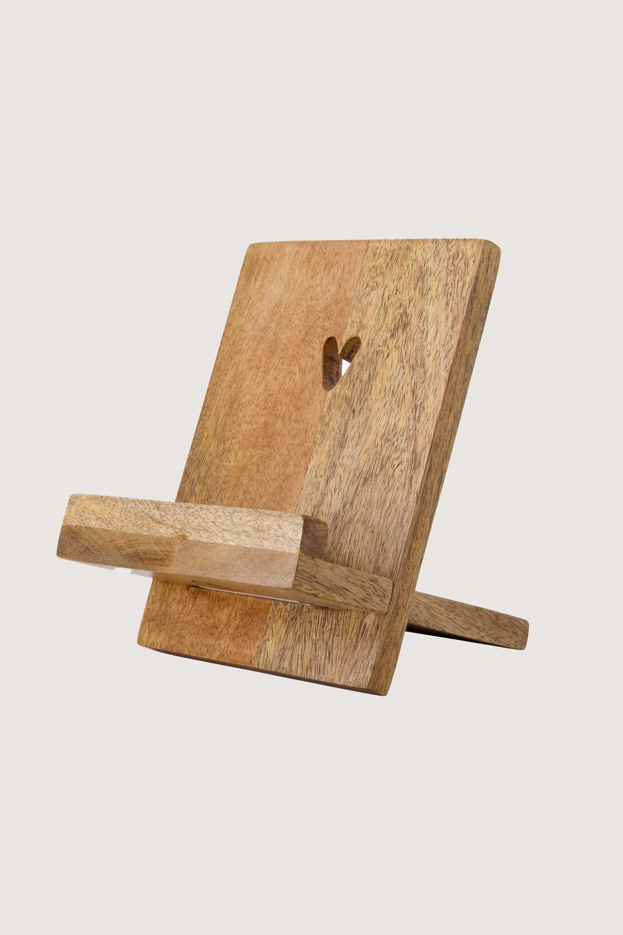 wooden book stand heart | natural