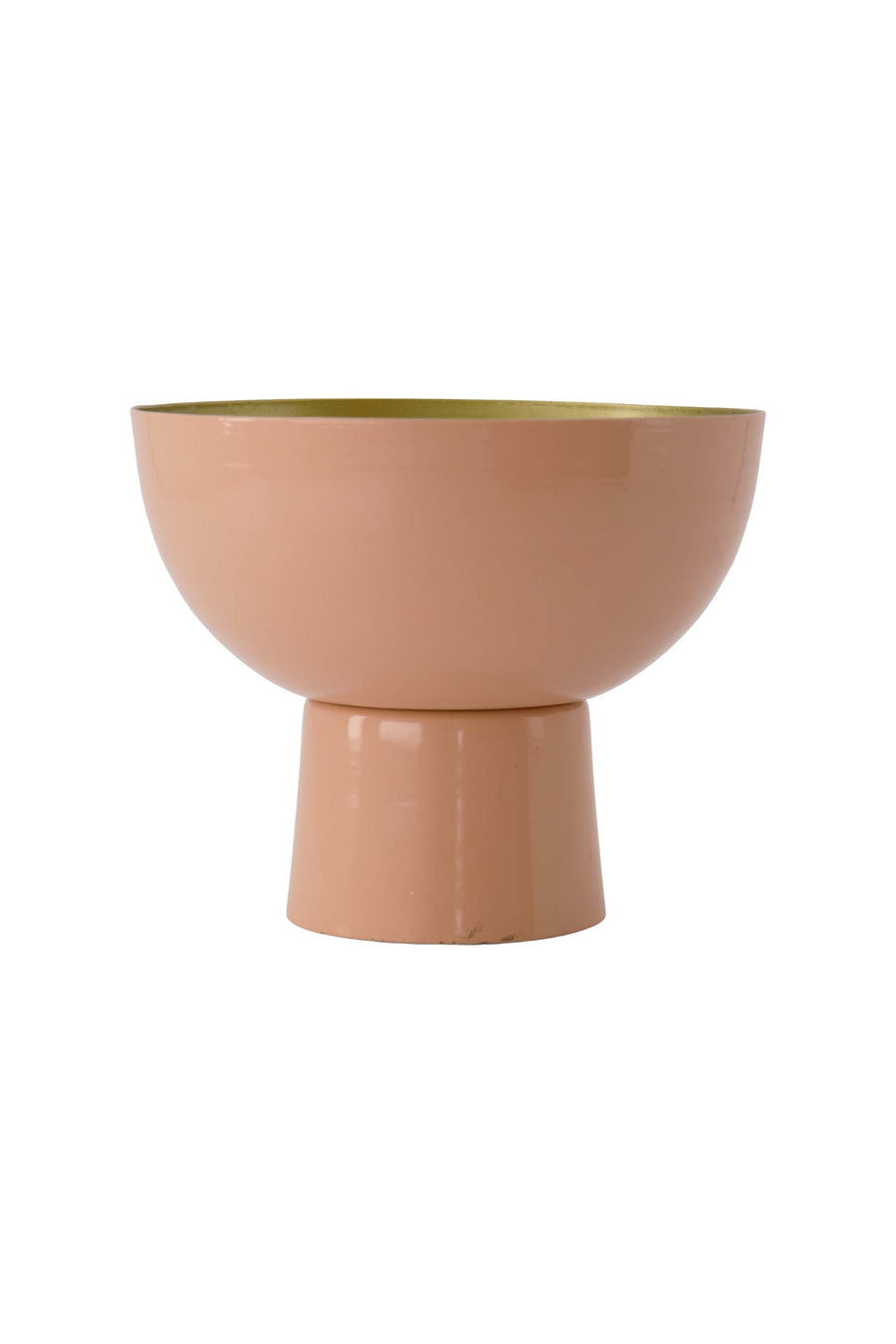 metal footed bowl | pink/gold