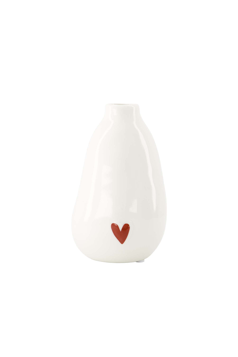 vase ceramic heart white/port | white/port